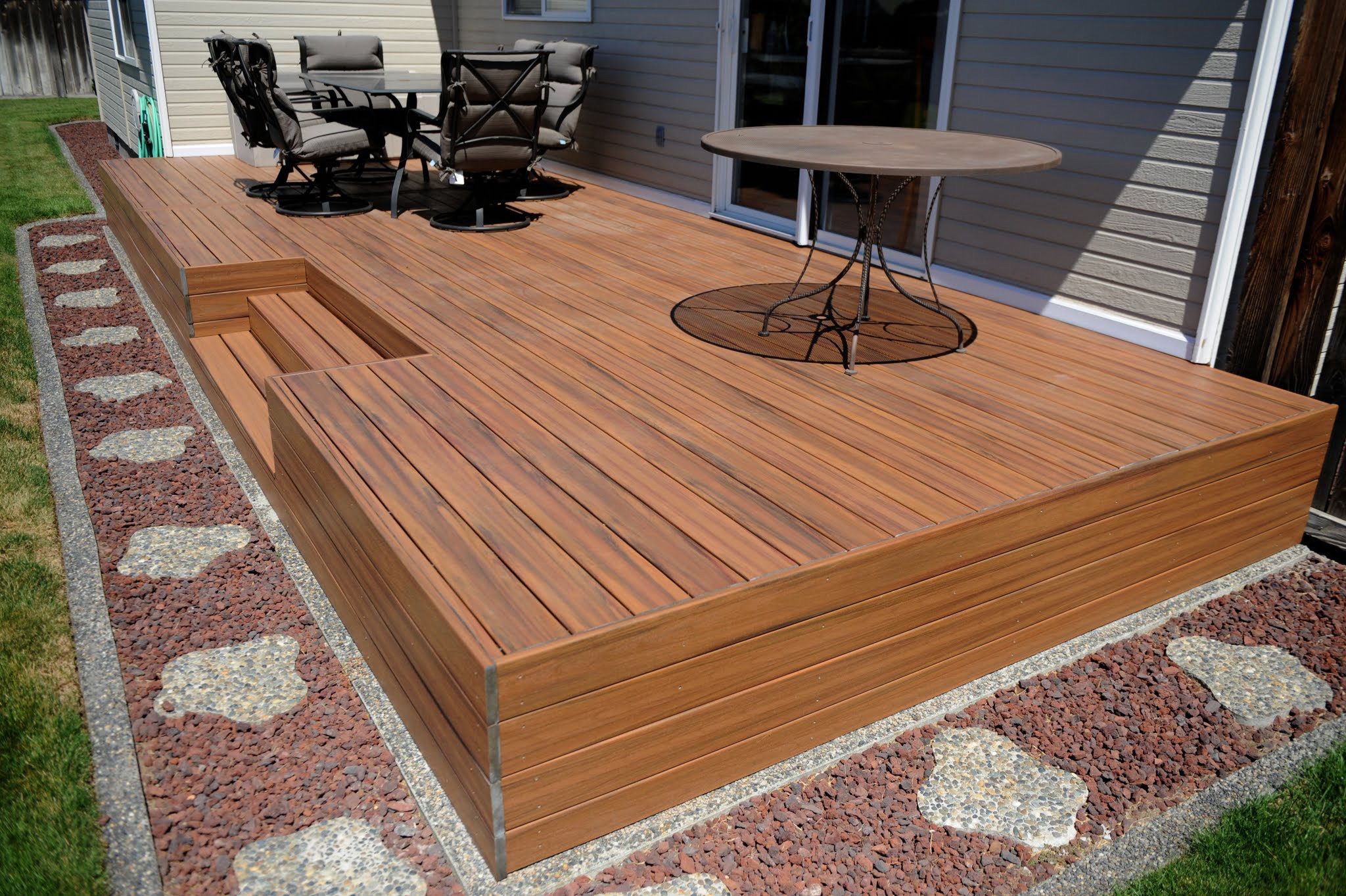 1004 Decking Armadillo Composite brown composite deck built by Rick's