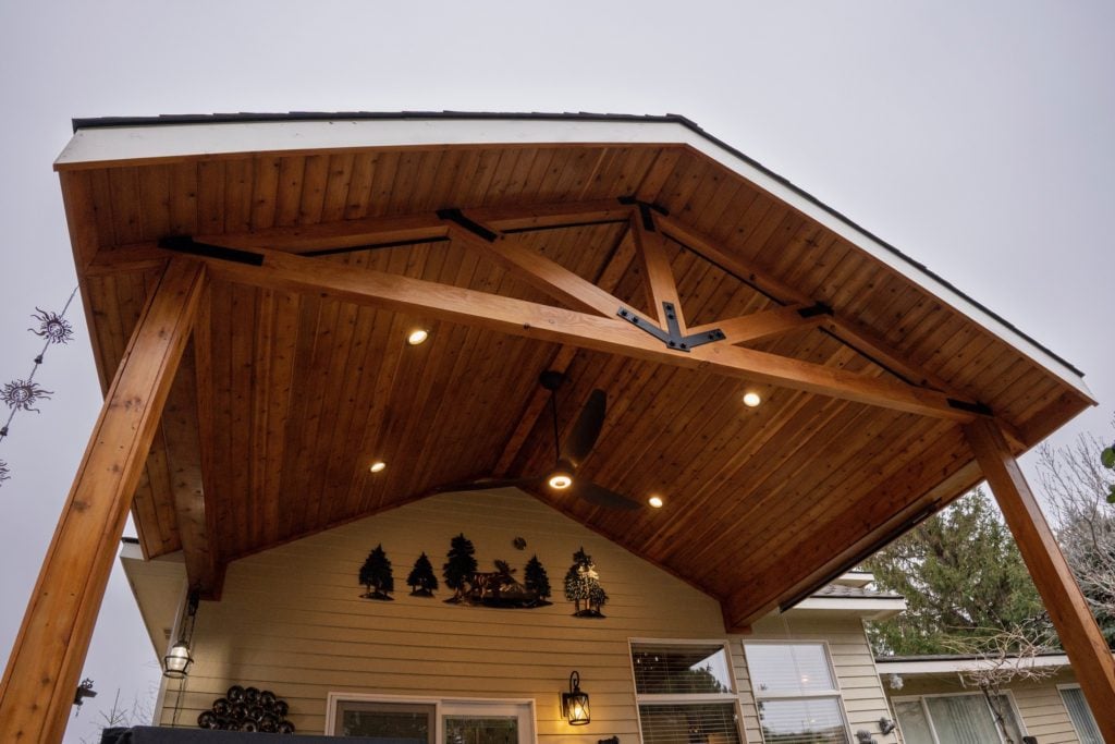 1055 Covers Wood Framed Gabled Gable Cover with lights and fan