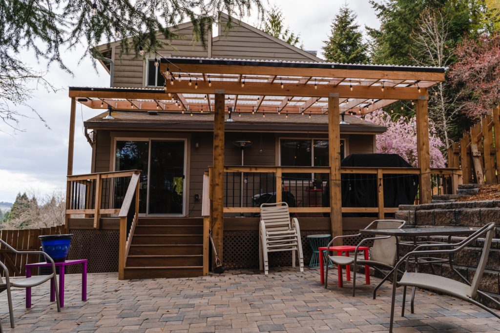 1073 Covers Wood Framed Flat Wood Frame Patio Cover in Portland, OR