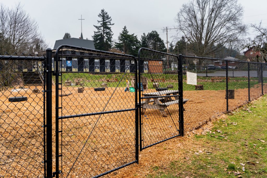 1002 Chain Link Fencing black chain link gate