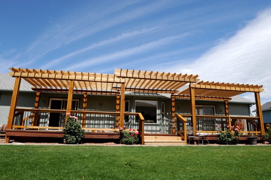 Large cedar pergola