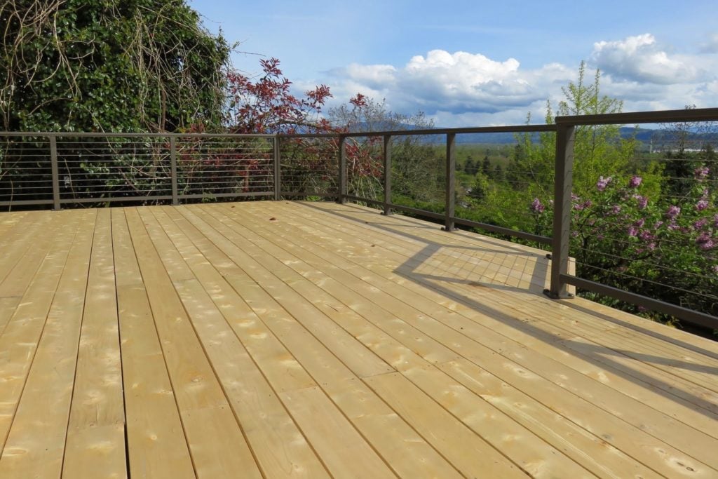 1060 Decking Cedar Port Orford Cedar deck with cable handrail