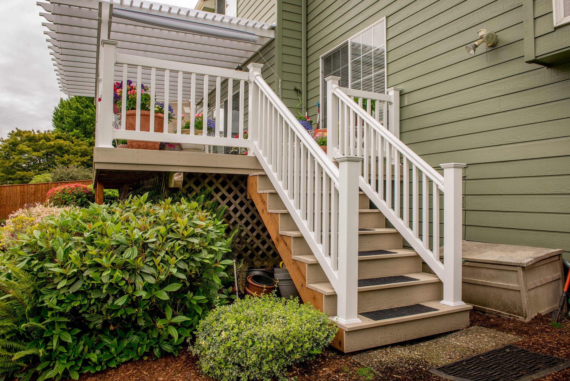 White stair railing by Rick's