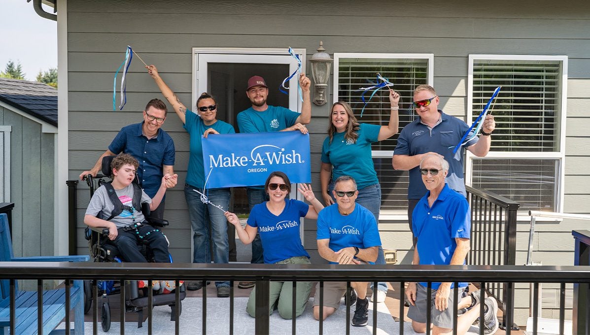 The Dedication of the Project - Rick's Custom Fencing & Decking Construction Team, Make-a-Wish, and Rex's Family The Dedication of the Project - Rick's Custom Fencing & Decking Construction Team, Make-a-Wish, and Rex's Family