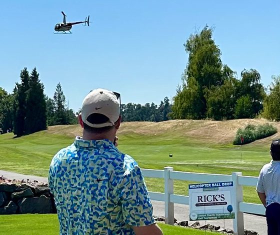 Ricks' Custom Fencing & Decking sponsoring the Wilsonville Chamber of Commerce Charity Golf Tournament helicopter ball drop Ricks' Custom Fencing & Decking sponsoring the Wilsonville Chamber of Commerce Charity Golf Tournament helicopter ball drop