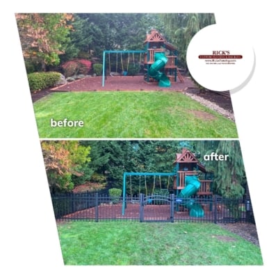 1077 Regis Aluminum Fencing Before and after of Aluminum Fencing