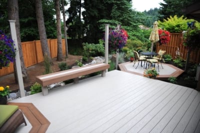 1017 Benches two toned deck bench
