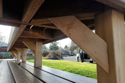 1018 Benches The underside of a bench