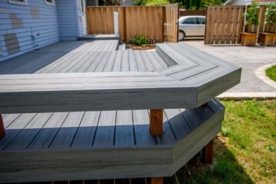 1019 Benches Grey deck bench
