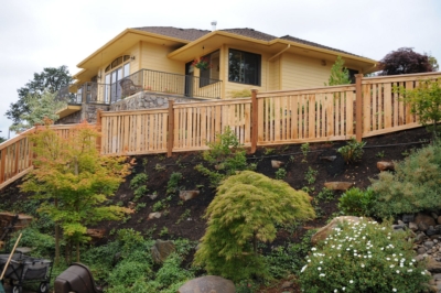 1020 Custom Cedar Fencing Custom semi-privacy fence with 6 inch and 4 inch boards