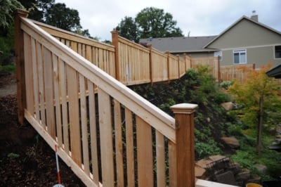 1027 Custom Cedar Fencing Custom Patterned Semi-Privacy Cedar Fencing