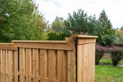 1009 Fencing Cedar Good Neighbor good neighbor fence gate opened
