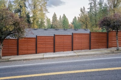 1035 Horizontal Cedar Fencing premium stained horizontal fence