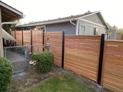 1040 Horizontal Cedar Fencing horizontal fence with aluminum posts