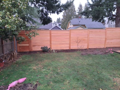 1043 Horizontal Cedar Fencing horizontal cedar fence in hillsboro, oregon