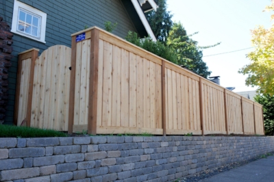 1027 Cedar Picture Frame Fencing Cedar Picture Frame Fencing from low, wide angle