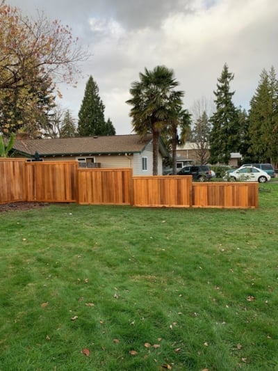 1049 Cedar Picture Frame Fencing Stepped Cedar Picture Frame Fencing