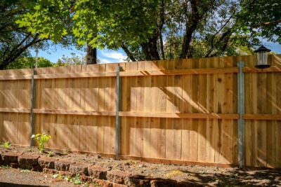 1001 Cedar Solid Style Fencing Solid style fence featuring metal posts