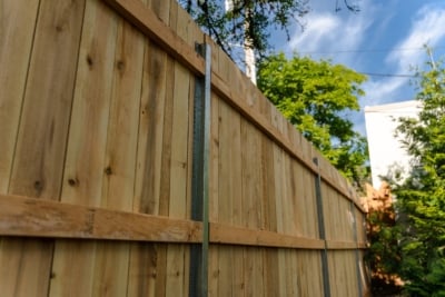 1002 Cedar Solid Style Fencing Metal post for solid style fence