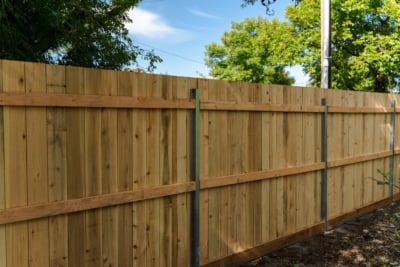 1006 Cedar Solid Style Fencing Cedar Solid Style Fencing with metal posts