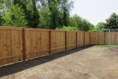 1041 Cedar Solid Style Fencing back side of cedar solid style fence with top cap
