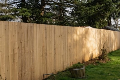 1046 Cedar Solid Style Fencing cedar solid style fence with flat top boards