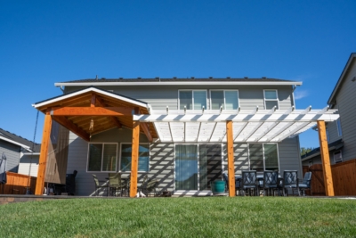 1062 Covers Wood Framed Gabled Gable cover and vinyl pergola
