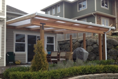 1097 Covers Wood Framed Wood Frame Flat Patio Cover with Acrylite panels