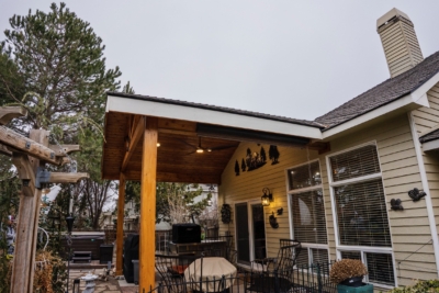 1110 Covers Wood Framed A wooden gable patio cover in Pasco, WA.