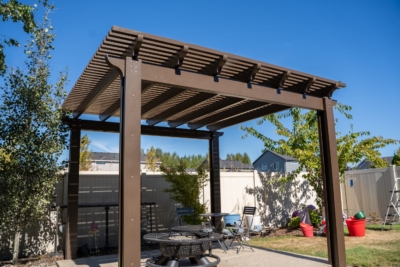 Duralum Pergola 035 Brown aluminum pergola