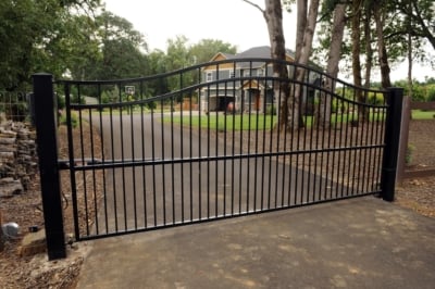 1048 Ornamental Gates steel single swing driveway gate