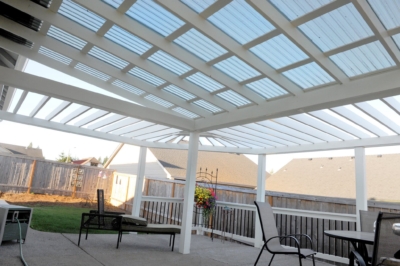 1055 Covers Pergolas Vinyl White vinyl pergola built by Rick's