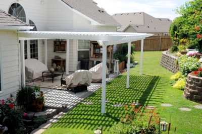 1058 Covers Pergolas Vinyl Attached vinyl pergola