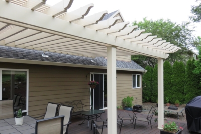 1060 Covers Pergolas Vinyl Vinyl Pergola on a deck