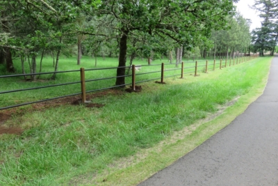 1013 Pipe Rail Fencing Black pipe rail fence