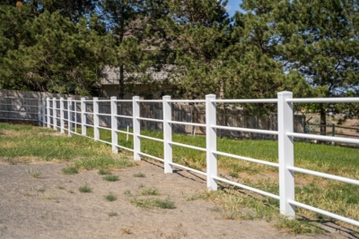 1025 Pipe Rail Fencing White pipe rail fencing in Kennewick, WA