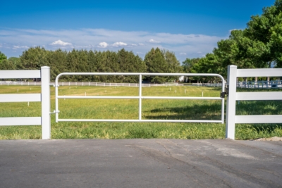 1028 Pipe Rail Fencing white pipe rail gate