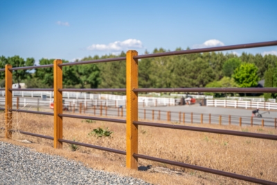 1029 Pipe Rail Fencing Brown Pipe Rail Fencing