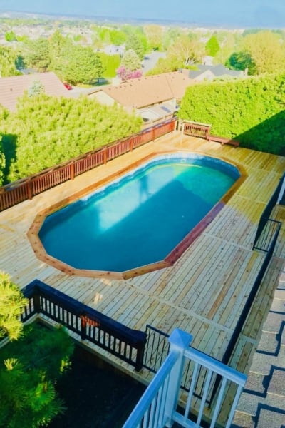 1052 Decking Cedar Port Orford cedar deck around a pool