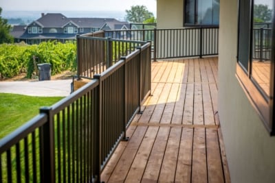 1057 Decking Cedar Port Orford cedar and aluminum handrail