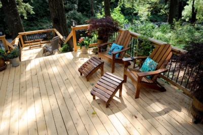 1083 Stairs porto orford cedar deck with steps