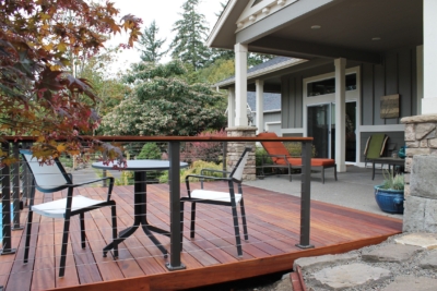 1017 Decking Tigerwood Hardwood deck and cable handrail