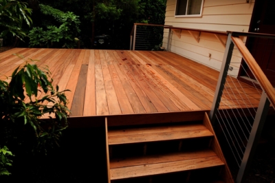 1020 Decking Tigerwood Tigerwood deck, steps, and handrail
