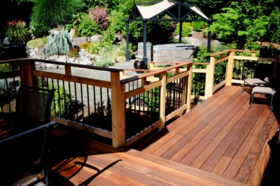 1023 Decking Tigerwood Tigerwood deck and custom handrail by Rick's