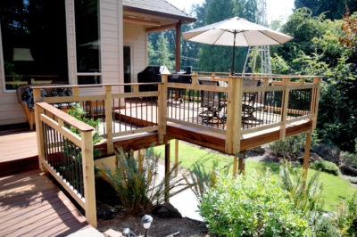 1030 Decking Tigerwood Tigerwood deck and custom handrail