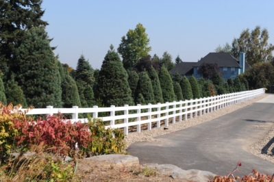 1053 Vinyl Pasture Rail Fencing Vinyl pasture rail driveway fence