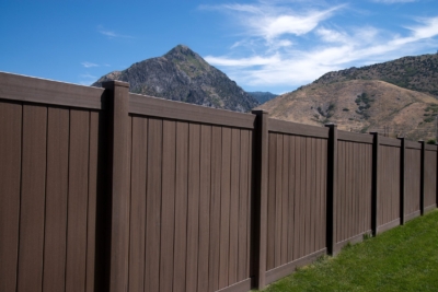 1045 Vinyl Privacy Fencing brown vinyl fence