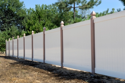 1046 Vinyl Privacy Fencing vinyl fence with gothic caps